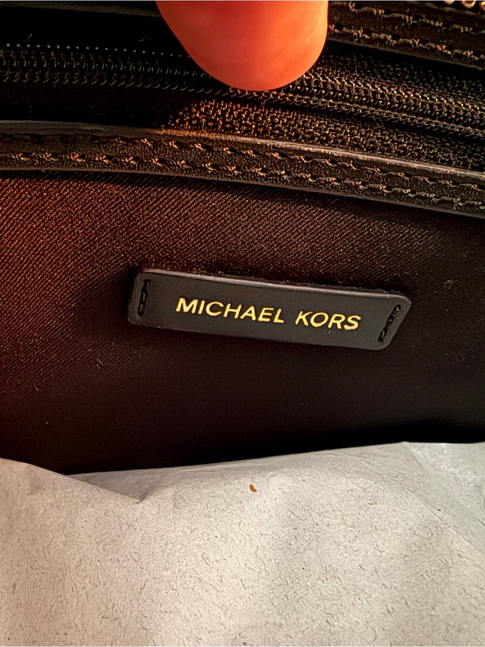 Michael Kors Black Leather Tote with Gold Accent Lock - Picture 16 of 16